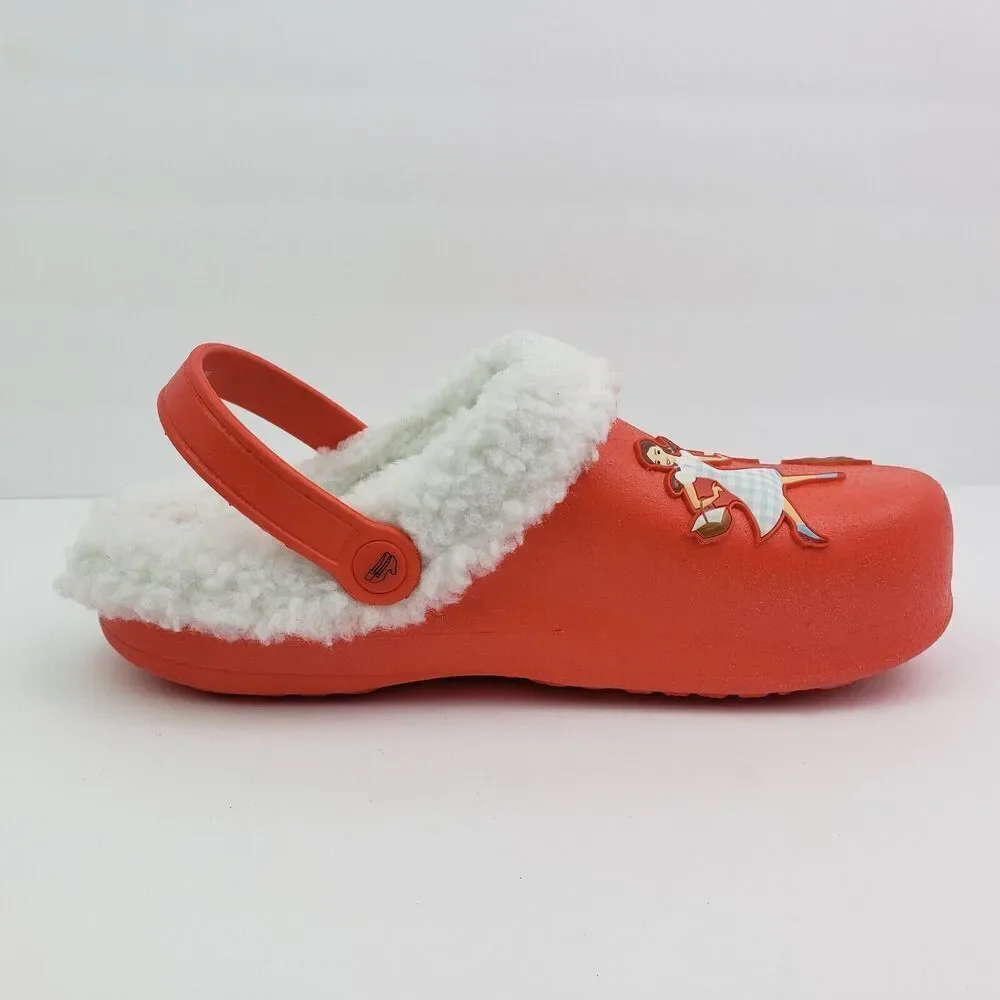 The Wizard Of Oz Girls Size 2/3 Red Slip On Lined Comfort Clog Shoes